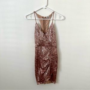 Mia Rose Gold / Pink Sequin Mini Dress